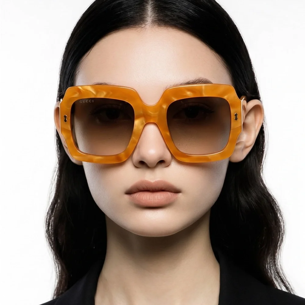 Gucci Women's Oversized Square Sunglasses - Amber - Picture 3 of 16